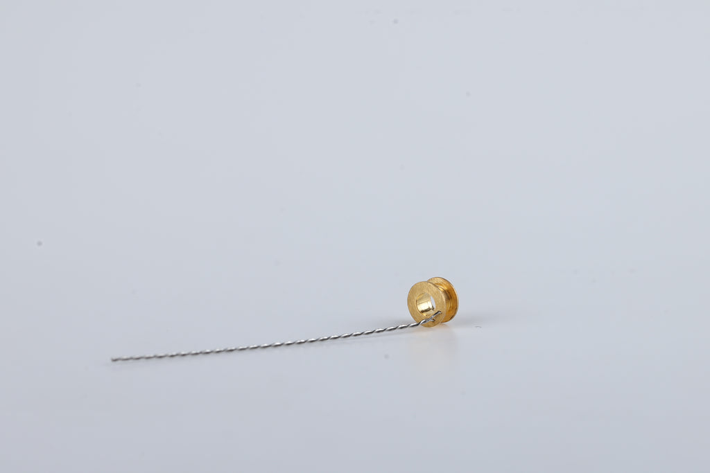 Gold Vent Tube type Collar Button With Wire