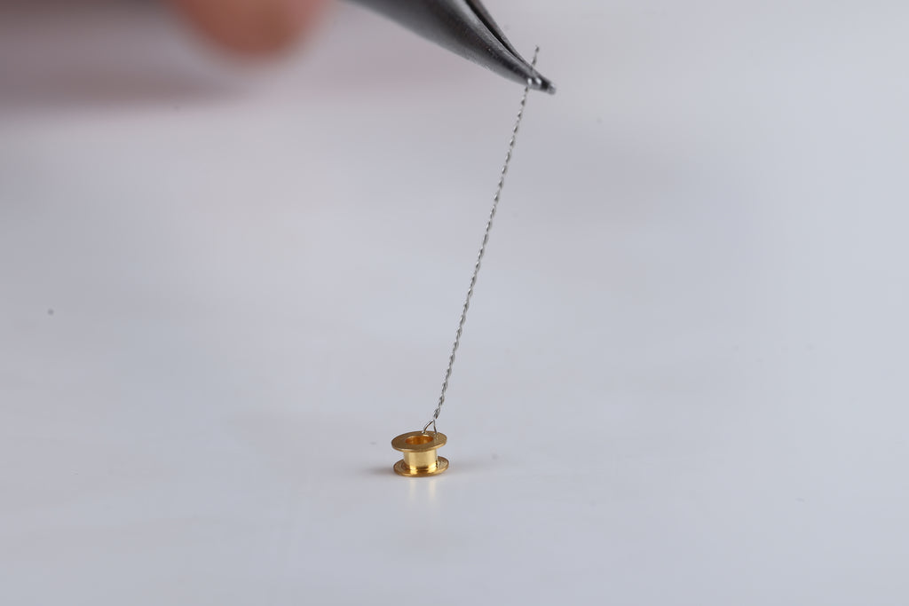 Gold Vent Tube type Collar Button With Wire